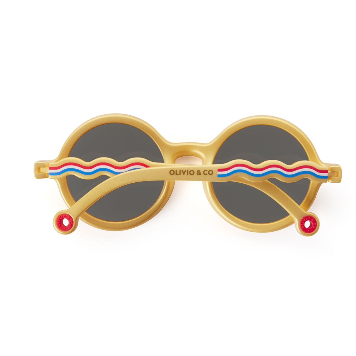 Children's round sunglasses from 18m to 3 years. Olivio&Co Gold color