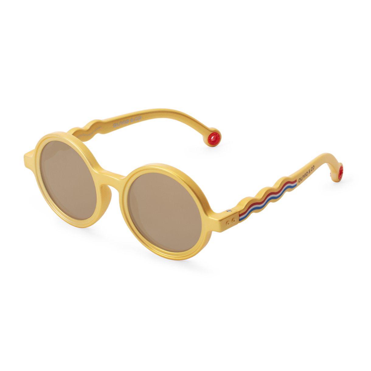 Children's round sunglasses from 18m to 3 years. Olivio&Co Gold color