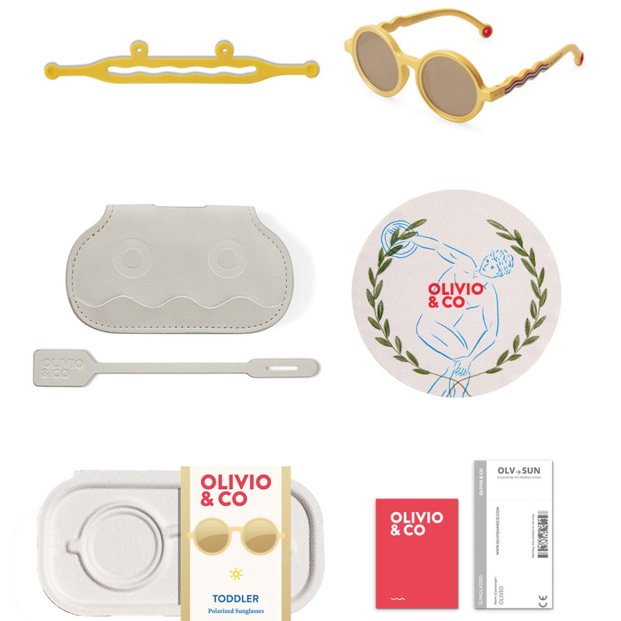 Children's round sunglasses from 18m to 3 years. Olivio&Co Gold color