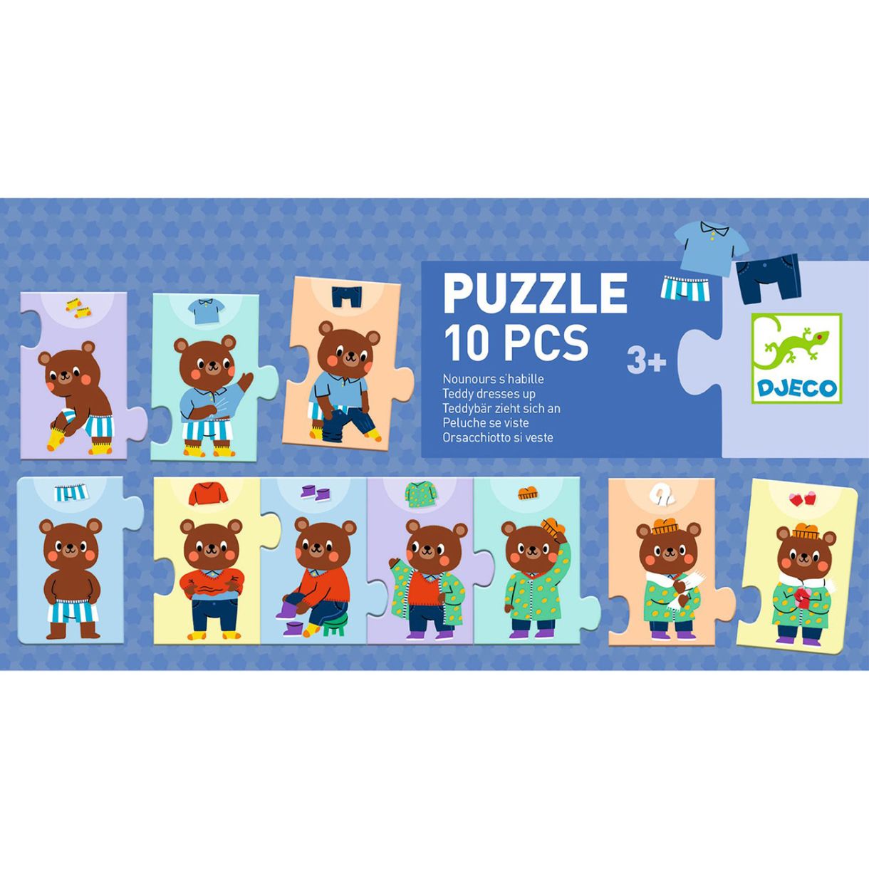 10-piece puzzle Teddy Bear Dressing Up Djeco