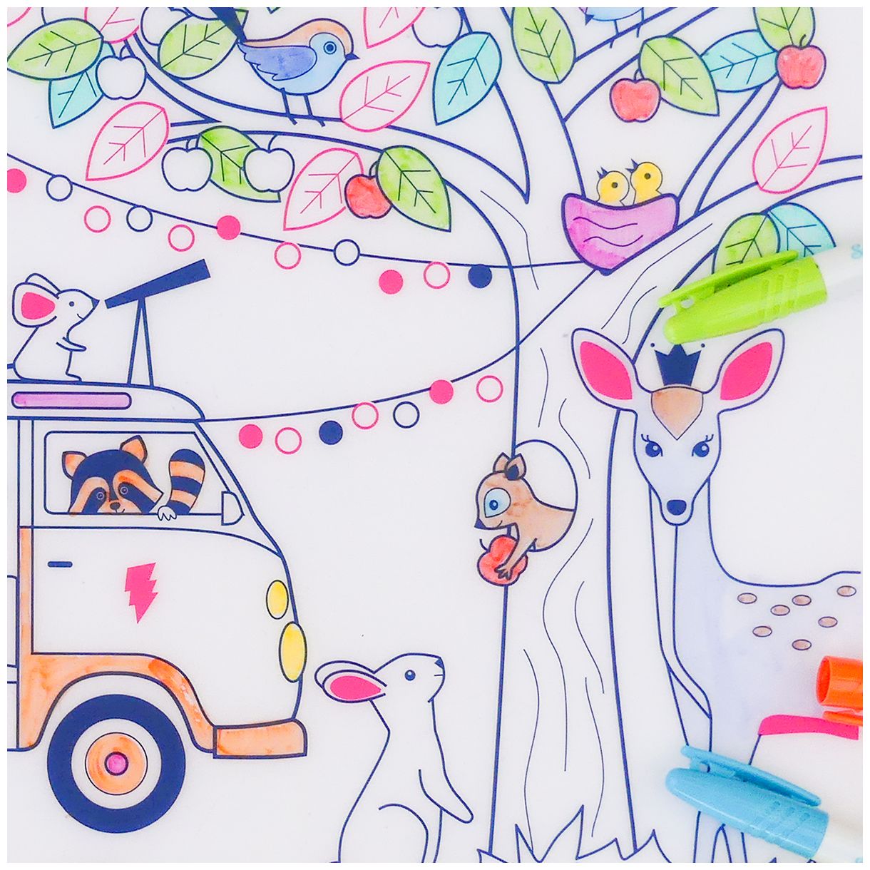 Silicone coloring pad with 5 markers van dream