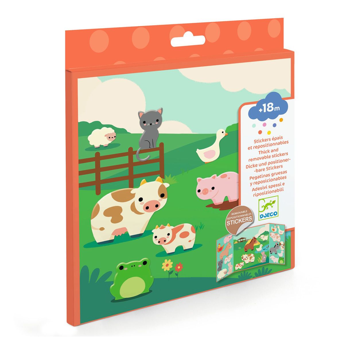 Soft reusable stickers farm animals Djeco