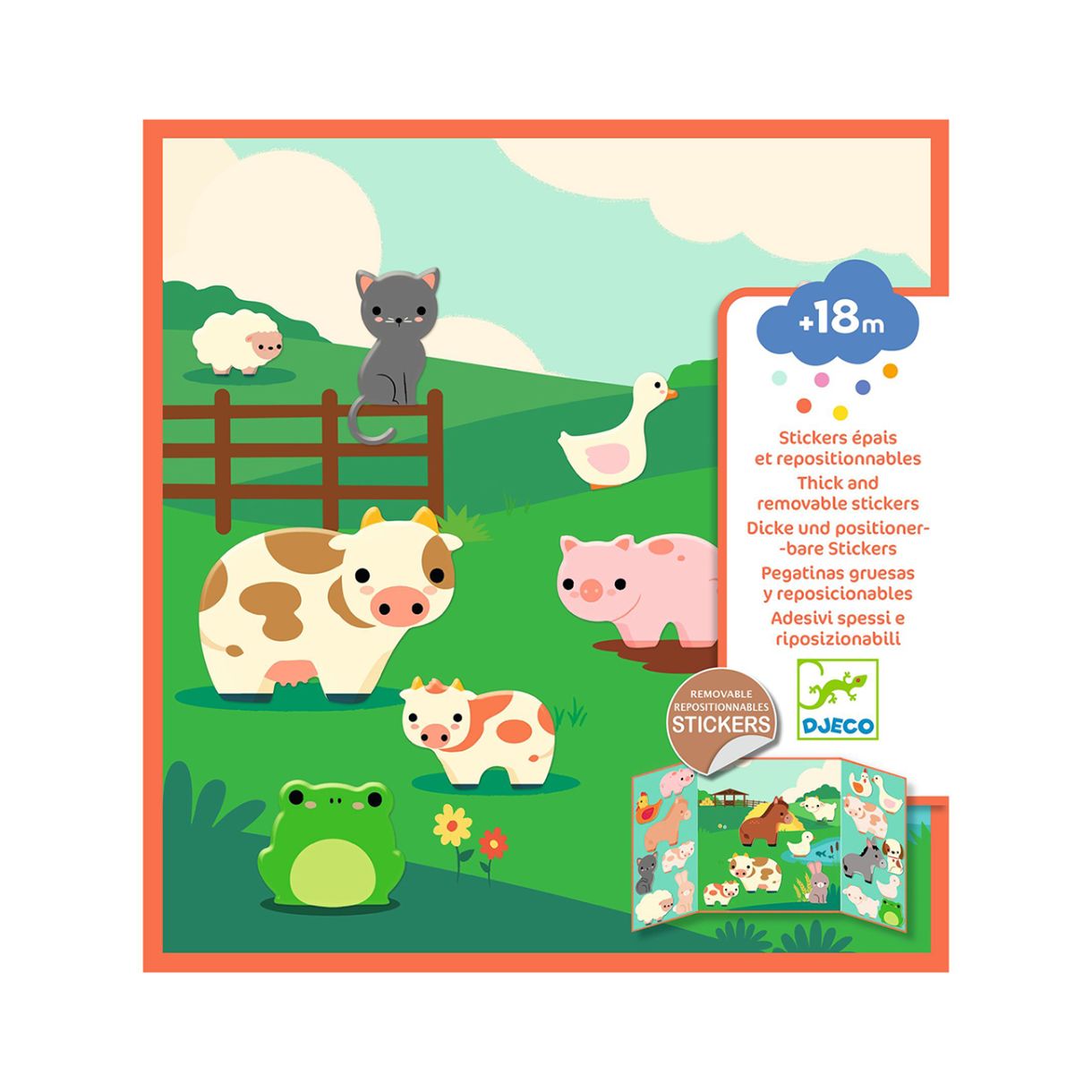 Soft reusable stickers farm animals Djeco