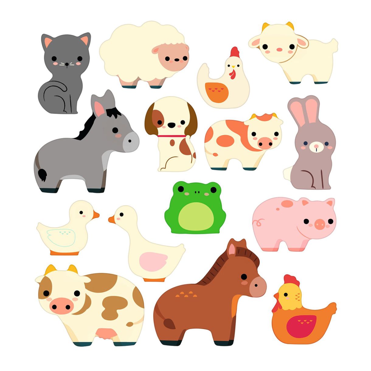 Soft reusable stickers farm animals Djeco