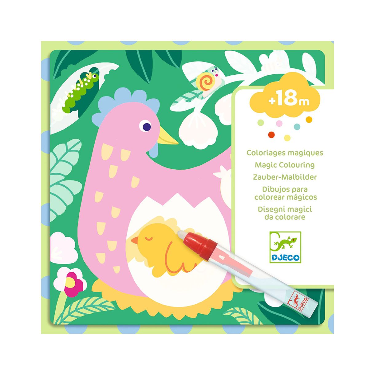 Watercolour pictures garden babies animals Djeco