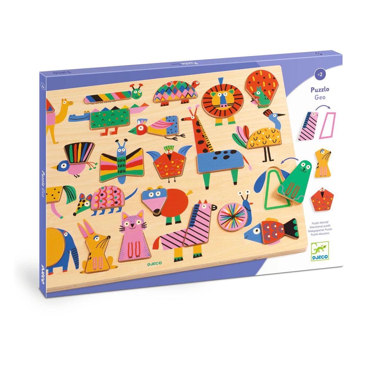Puzzle with geometric shapes animals Djeco