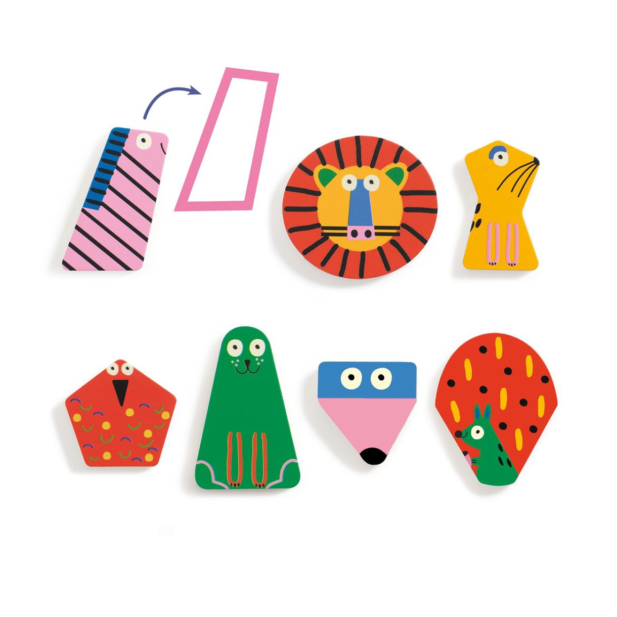 Puzzle with geometric shapes animals Djeco