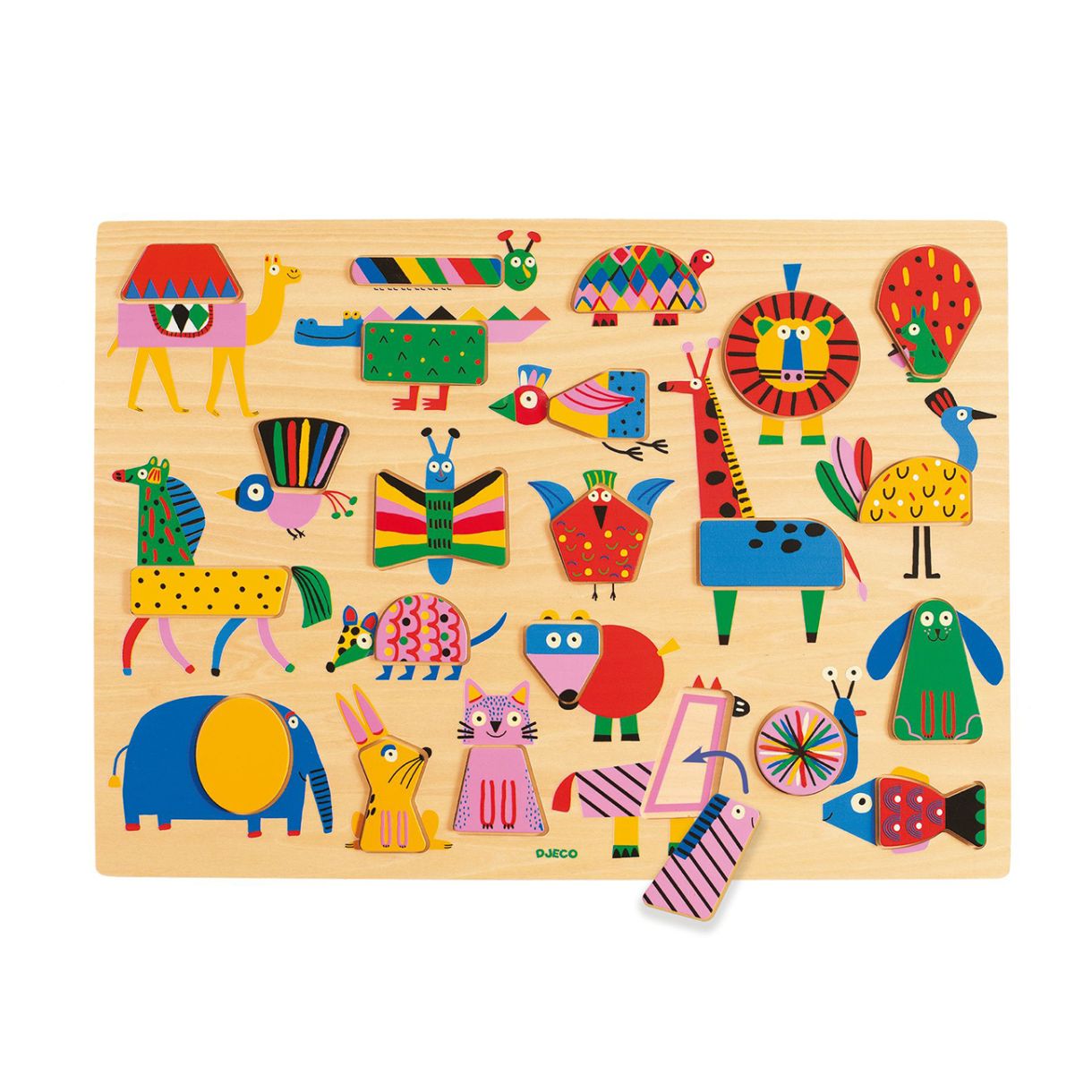 Puzzle with geometric shapes animals Djeco