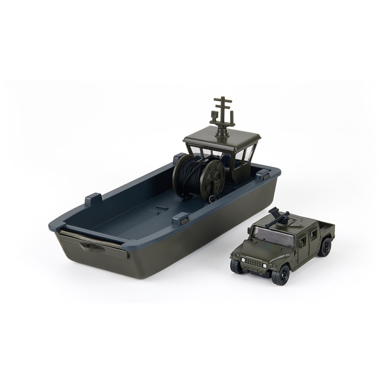 Toy military landing ship with military vehicle 1:50 SIKU