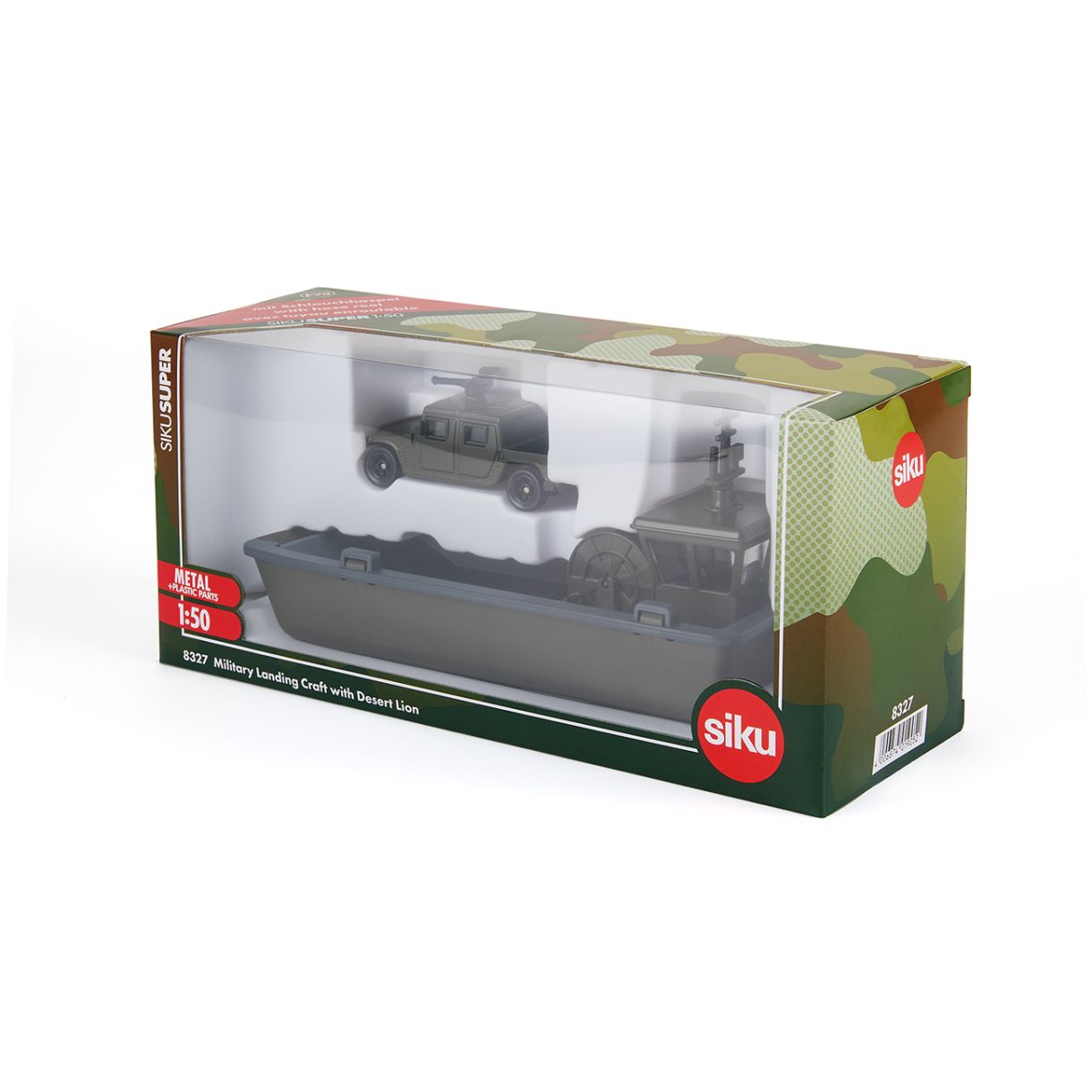 Toy military landing ship with military vehicle 1:50 SIKU