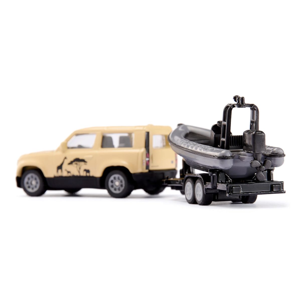 Land Rover Defender "Safari" toy with towbar and boat