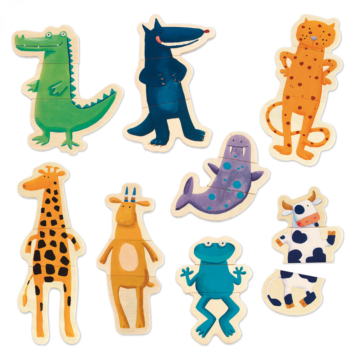 Игра с дървени магнити crazy animals