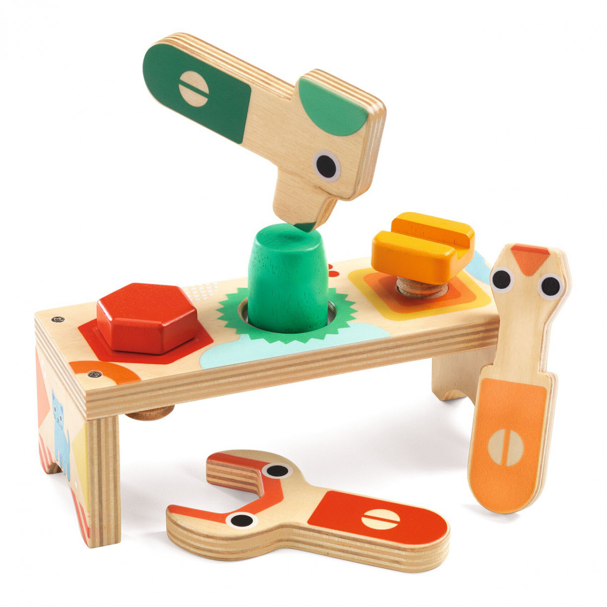 Wooden toy tools