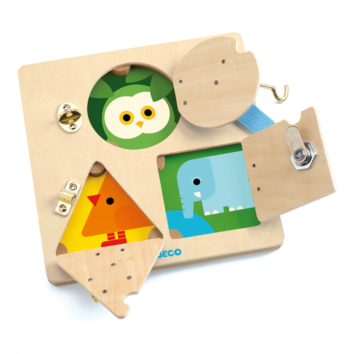 A wooden puzzle unlocked the lock