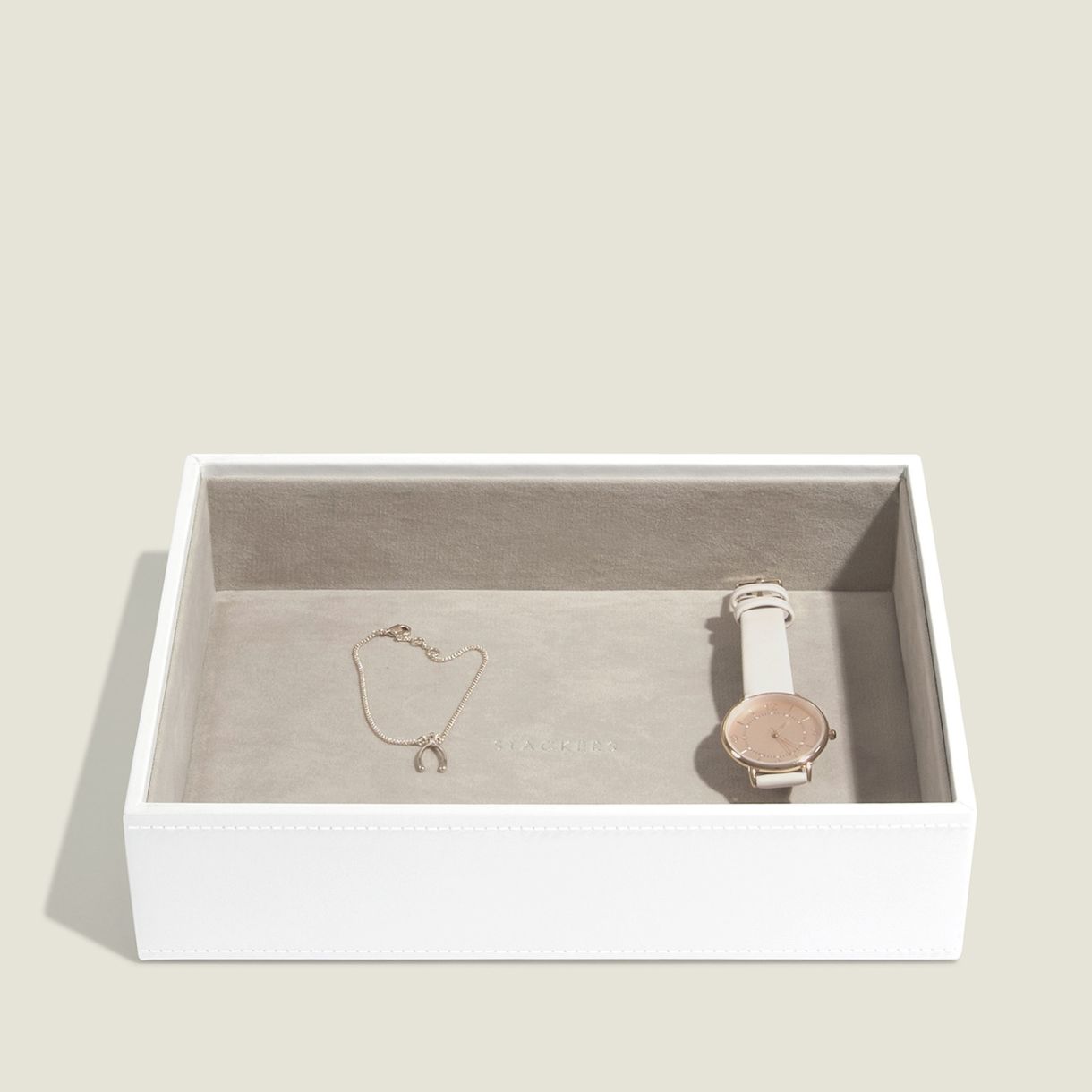 Дълбока кутия за бижута Цвят бяло