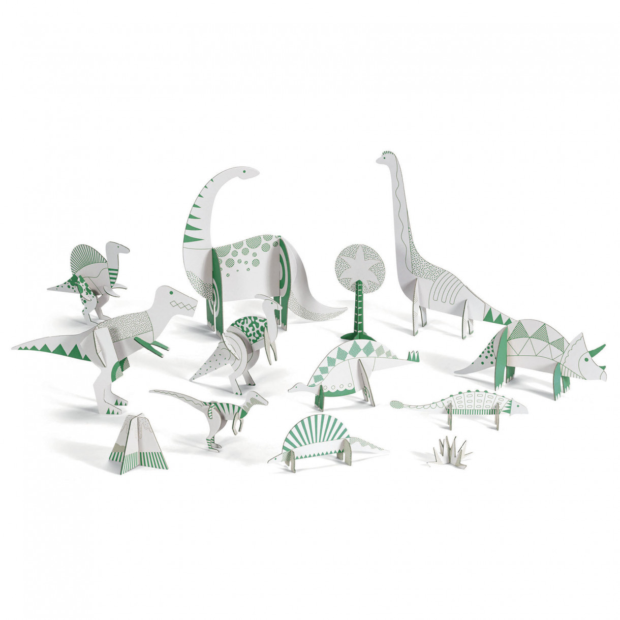 Assemble, color and play dinosaur set