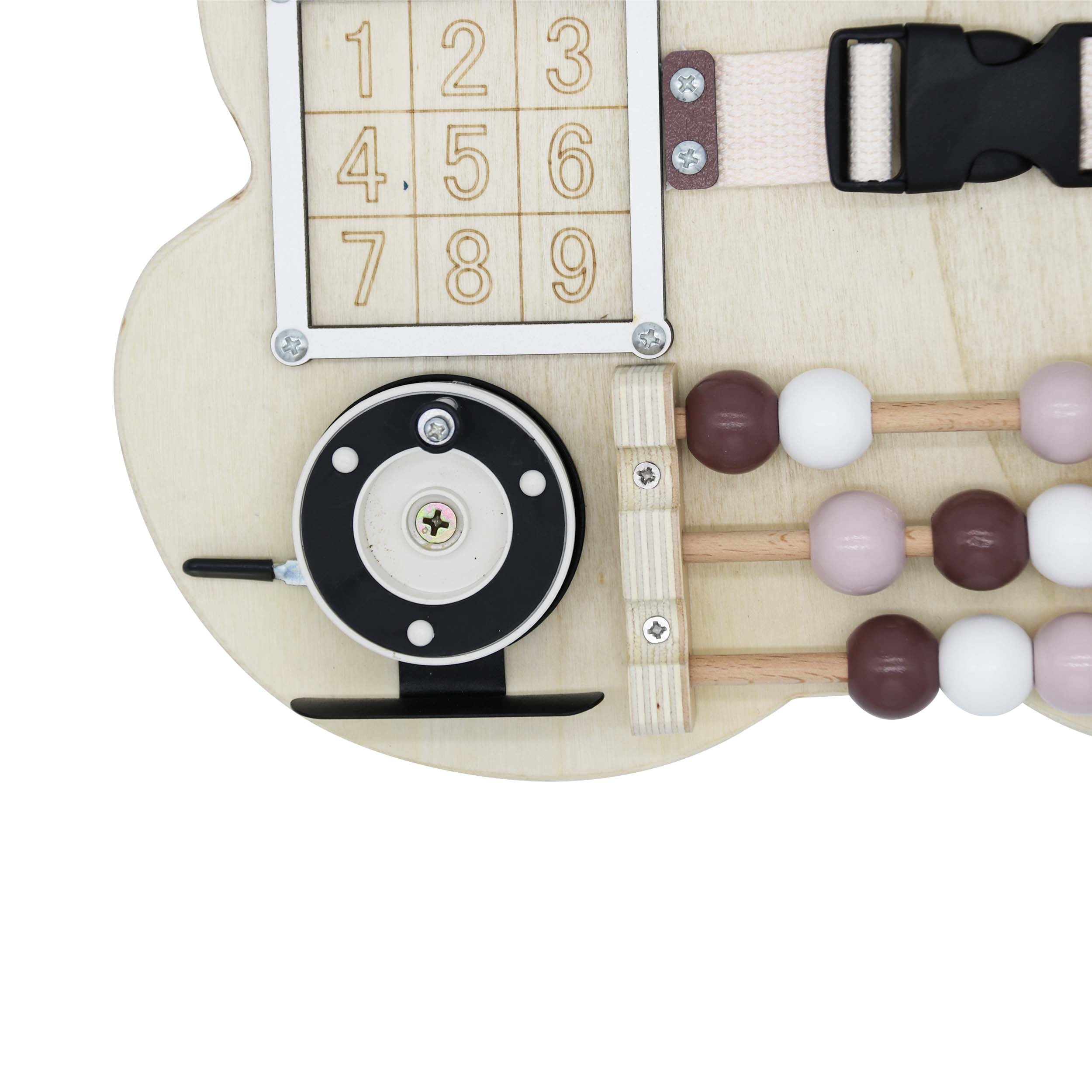 Wooden Busy Board Bear GINGER HOME, Montessori Board for Fine Motor Skills, 30x39 cm