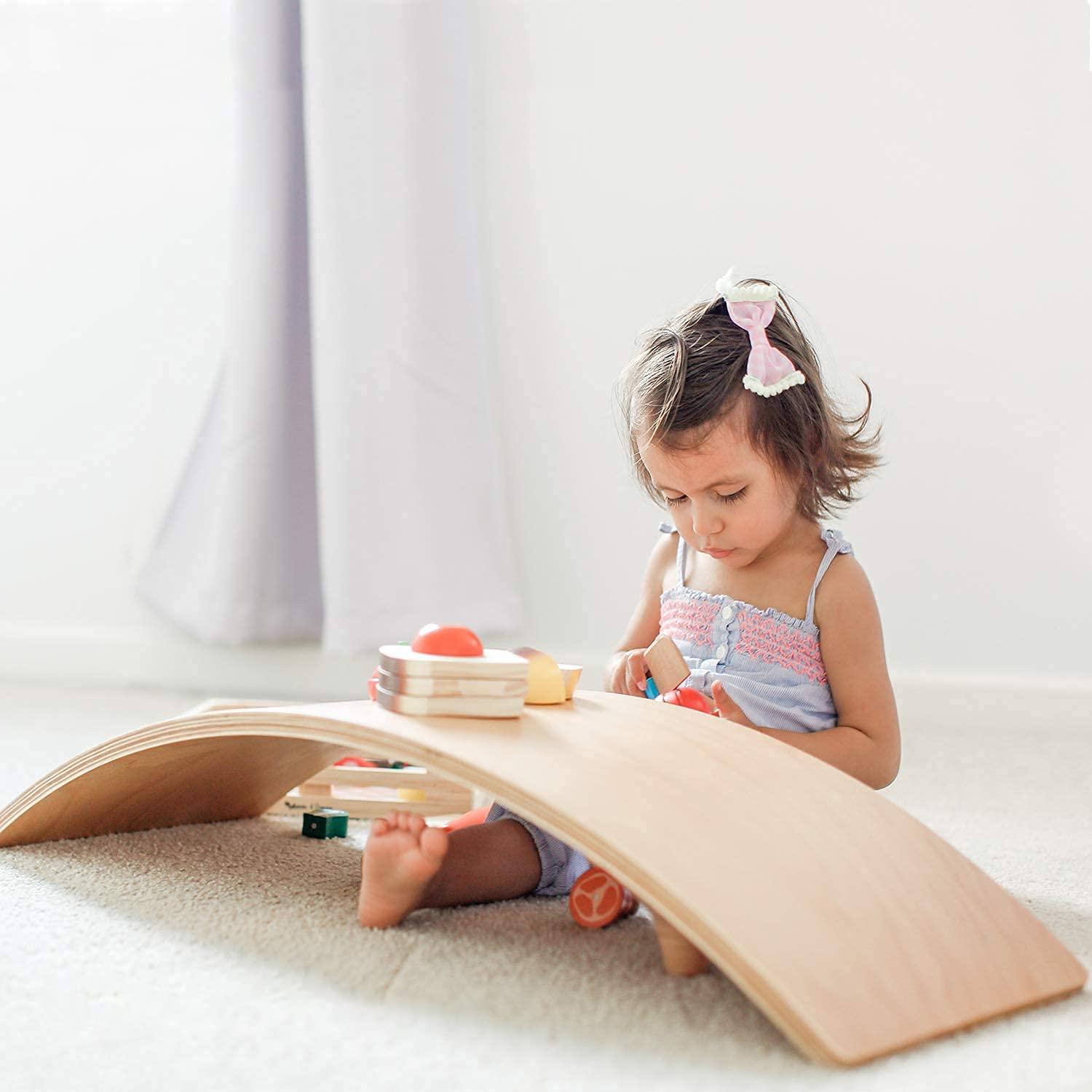 Ginger Home Wooden Balance Board – Safe Toy for Children, 82x30x15 cm