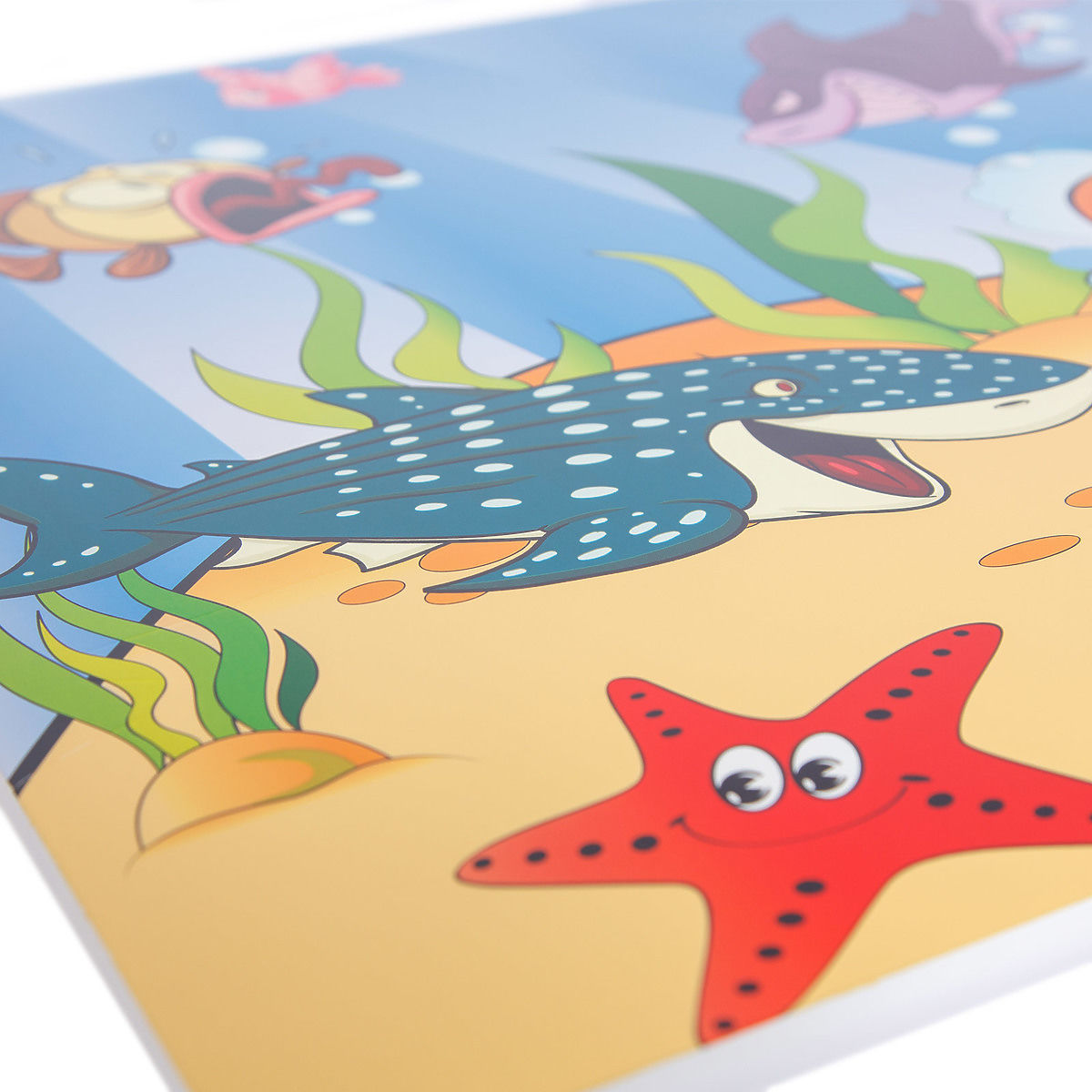 GINGER HOME Children's Wooden Table and Chairs with Sea Animals - Set for Drawing, Playing, Learning and Eating