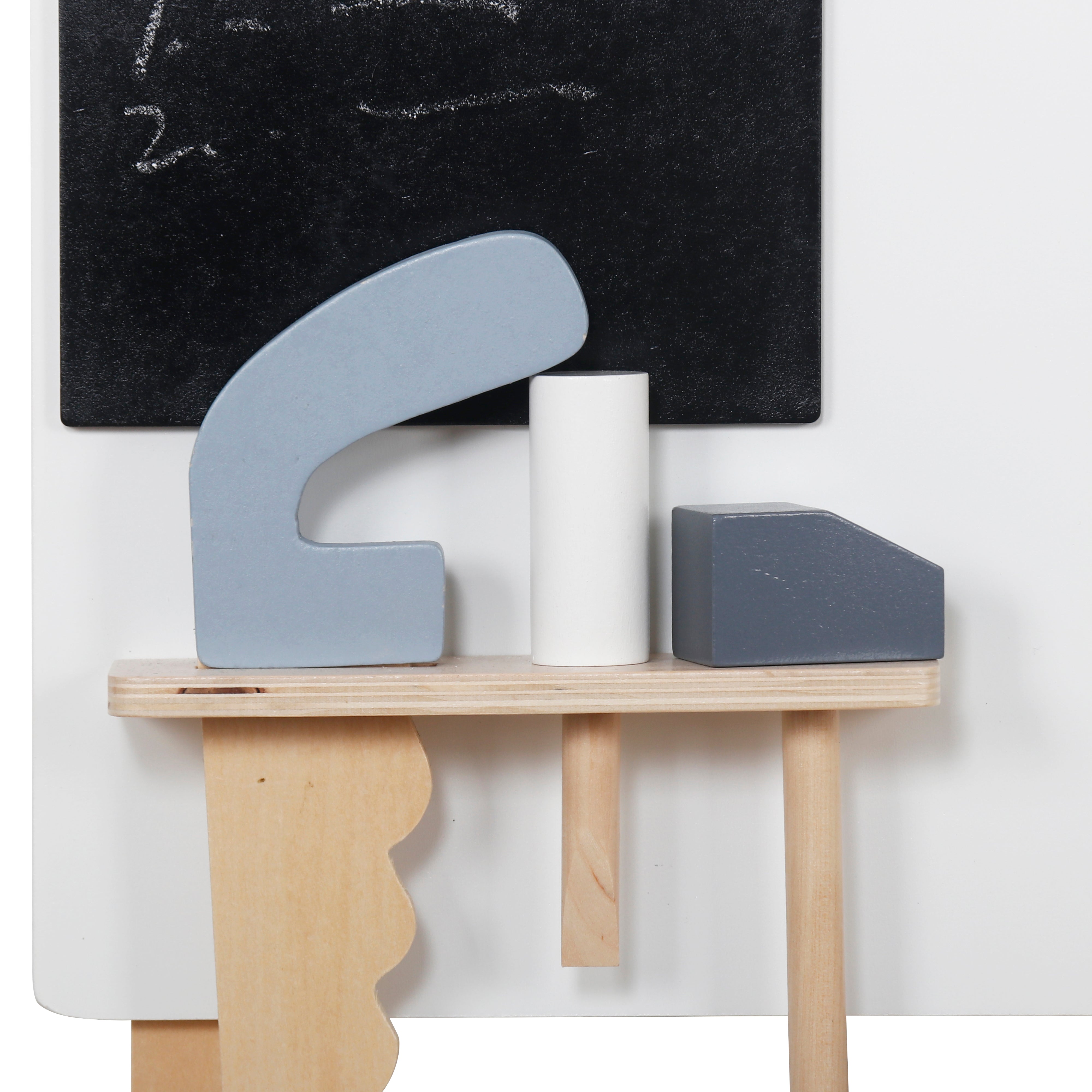 Children's Wooden Workshop with Tools, GINGER HOME, Blue, 46x26x67cm
