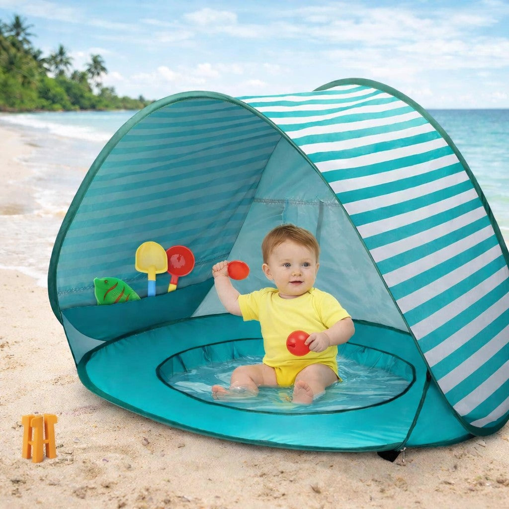 Children's Pop-Up Play Tent GINGER HOME with UV protection 50+ – lightweight and foldable, for beach and garden, 120×80×70 cm