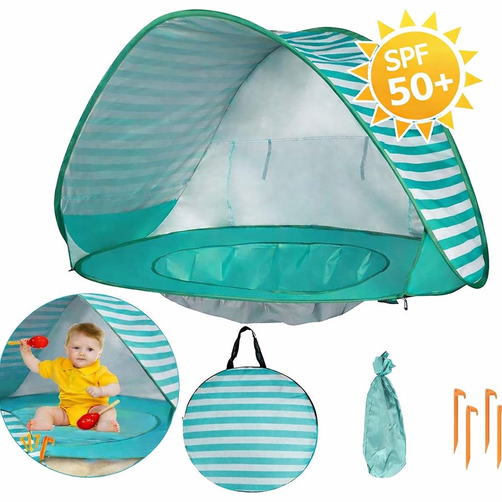 Children's Pop-Up Play Tent GINGER HOME with UV protection 50+ – lightweight and foldable, for beach and garden, 120×80×70 cm