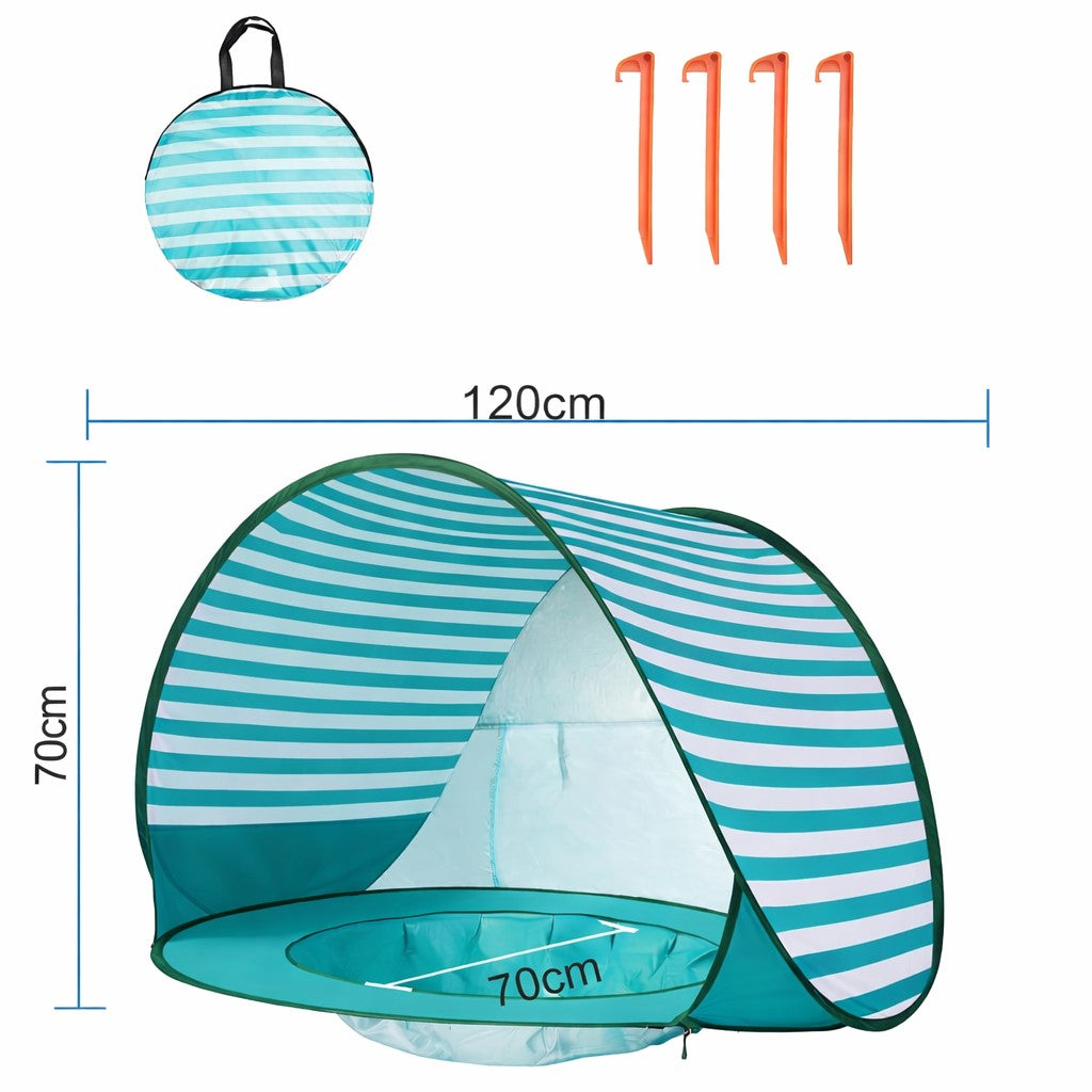 Children's Pop-Up Play Tent GINGER HOME with UV protection 50+ – lightweight and foldable, for beach and garden, 120×80×70 cm
