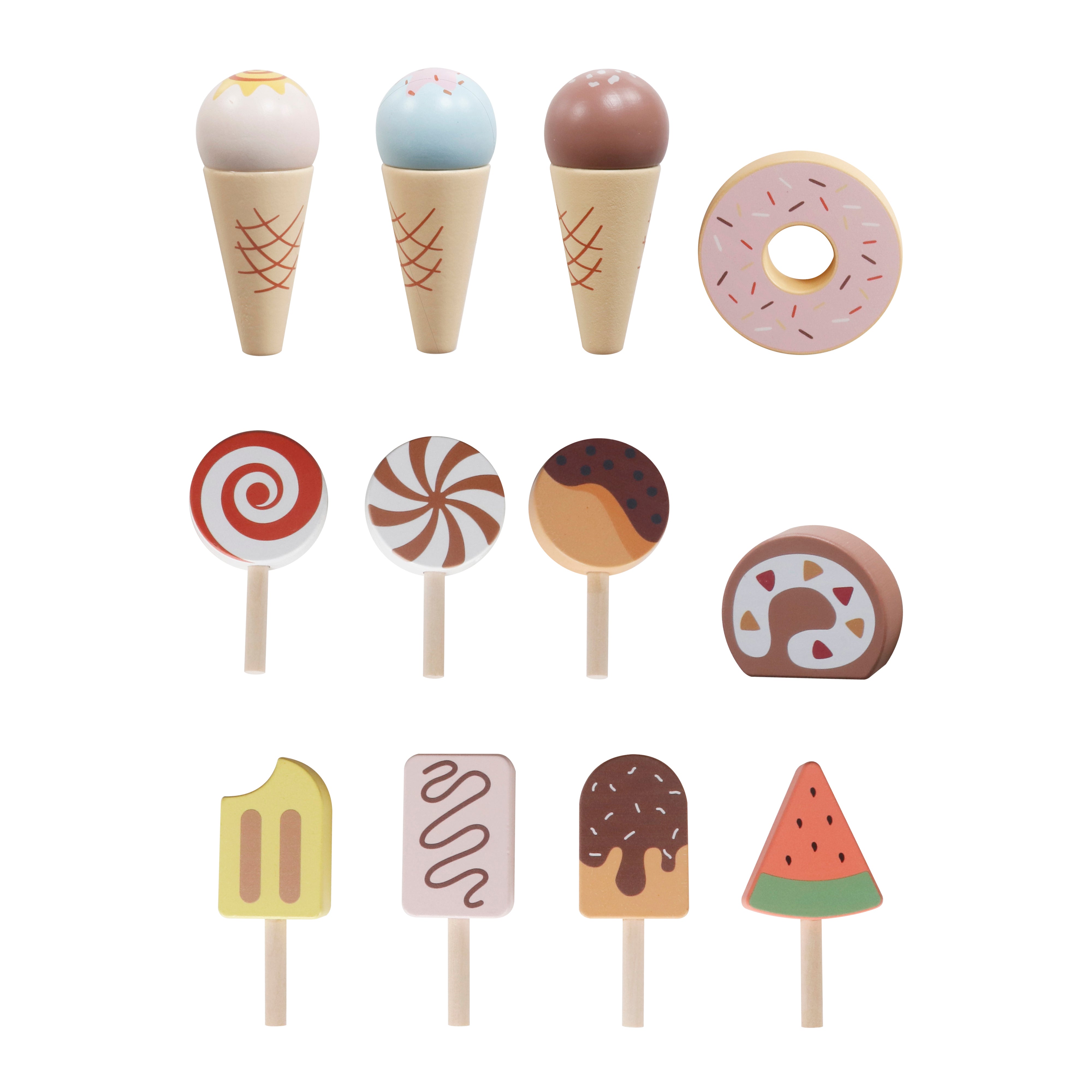 Children's Wooden Ice Cream Stand GINGER HOME, Shop on Wheels, MDF, 44/57x28x95.5 cm, Montessori Game
