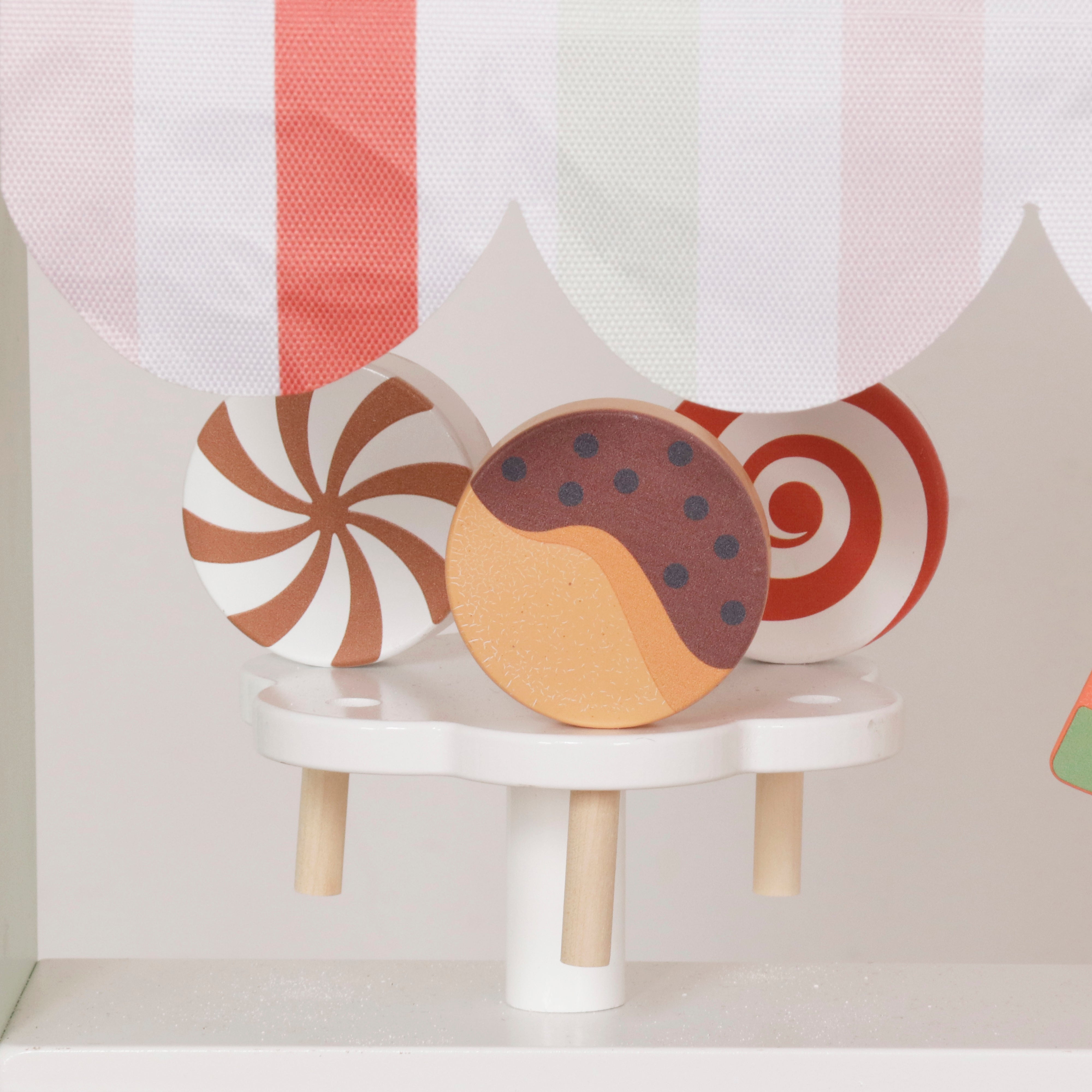 Children's Wooden Ice Cream Stand GINGER HOME, Shop on Wheels, MDF, 44/57x28x95.5 cm, Montessori Game