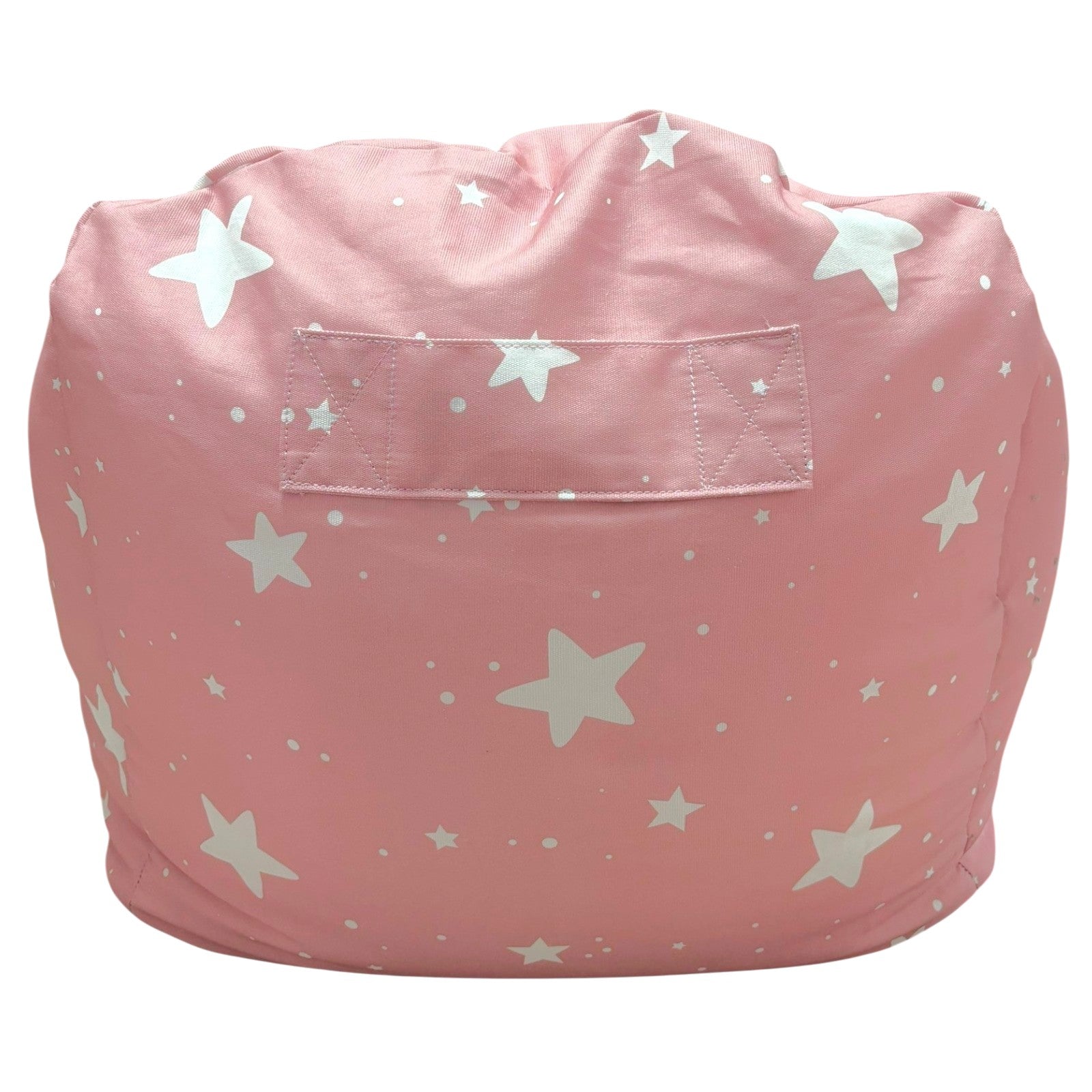 Детски Пуф Кресло GINGER HOME Little Stars, 100% Памук, Розов Барбарон Със Звезди, 55x44x55 см