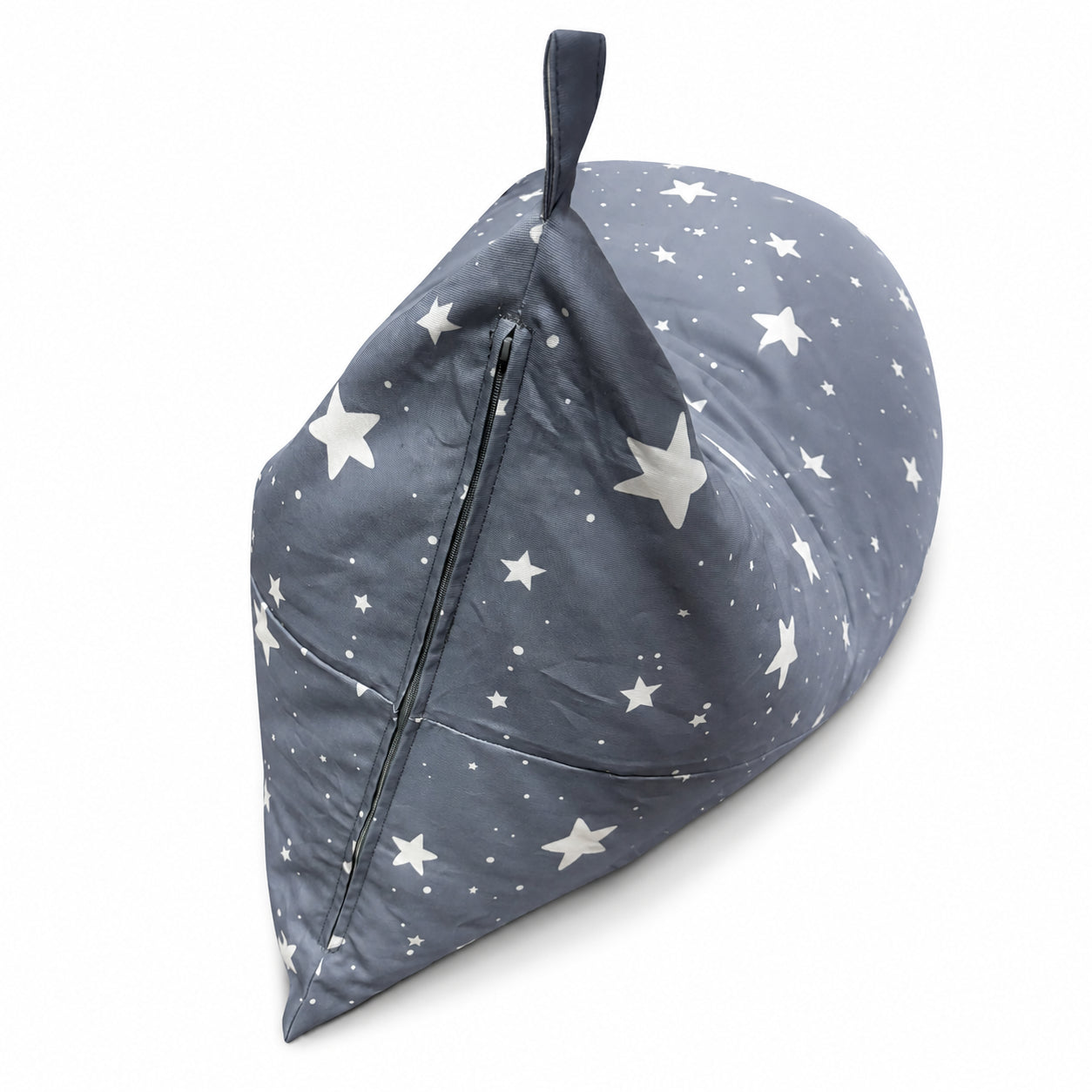 Детски Пуф Лежанка GINGER HOME Little Stars, 100% Памук, Сив Барбарон със Звезди, 127x81x76 см