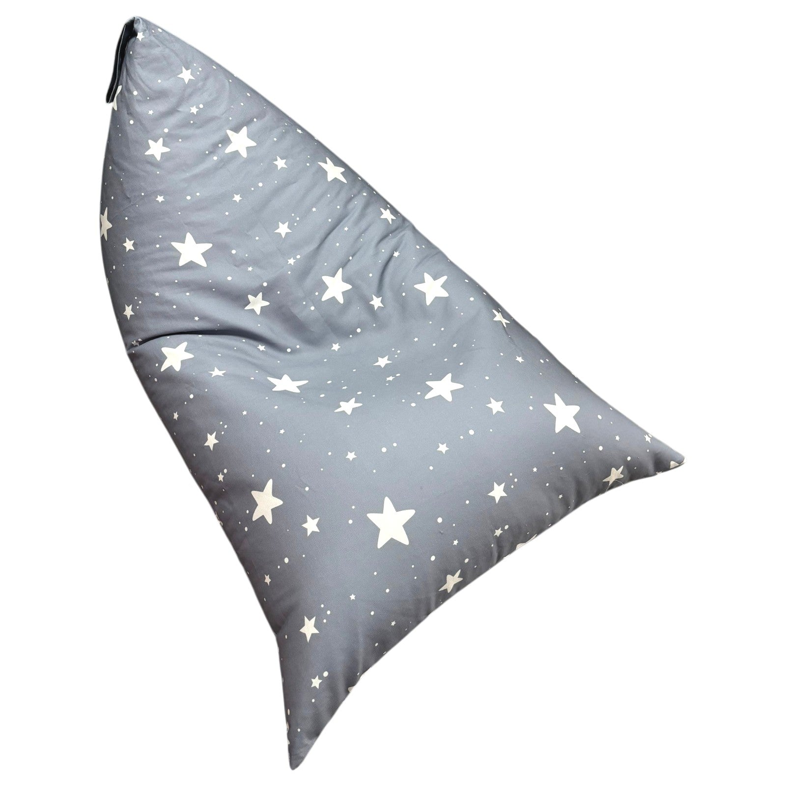 Детски Пуф Лежанка GINGER HOME Little Stars, 100% Памук, Сив Барбарон със Звезди, 127x81x76 см