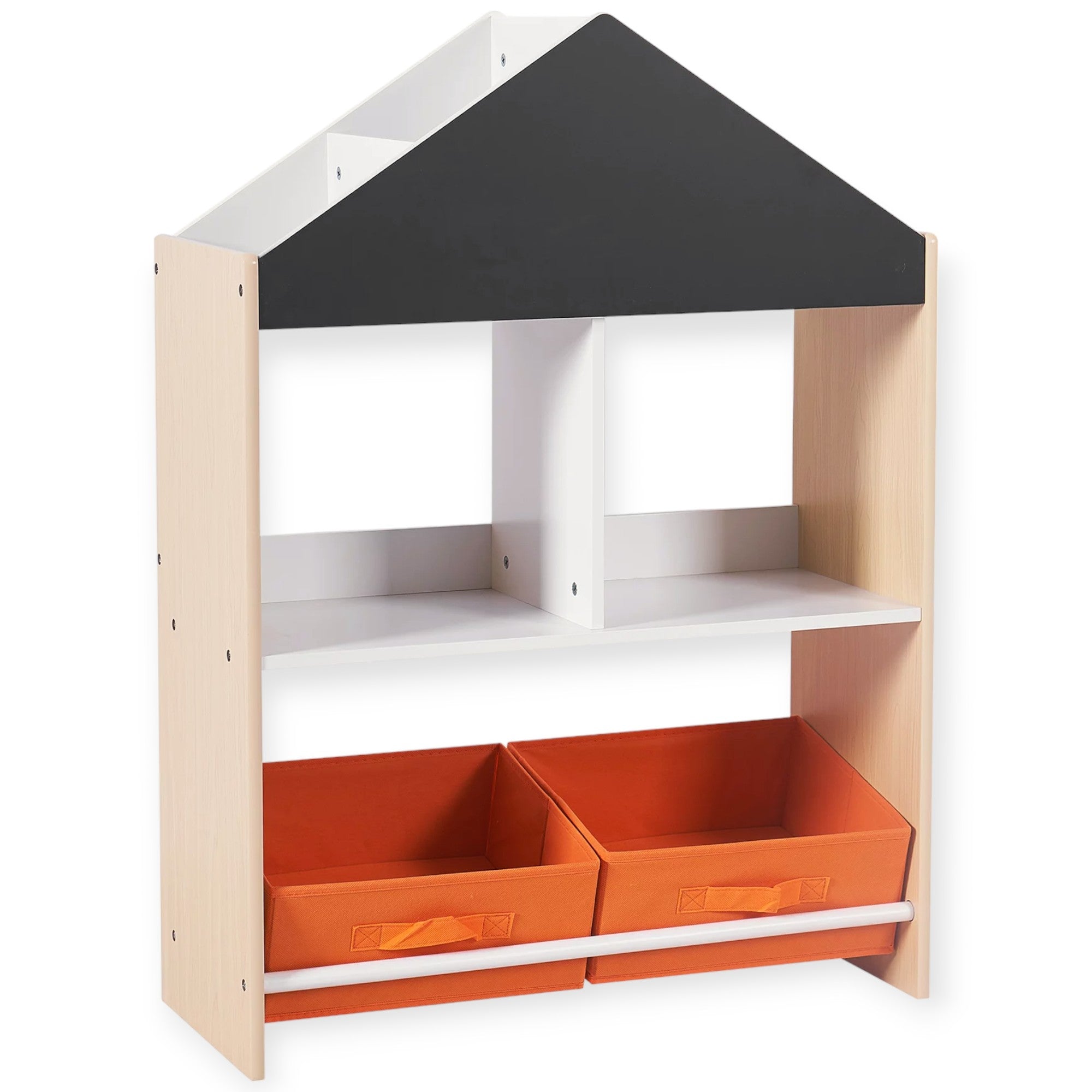 Children’s Cabinet GINGER HOME, Shelf for Toys and Books with Black Writing Board, House, Wood
