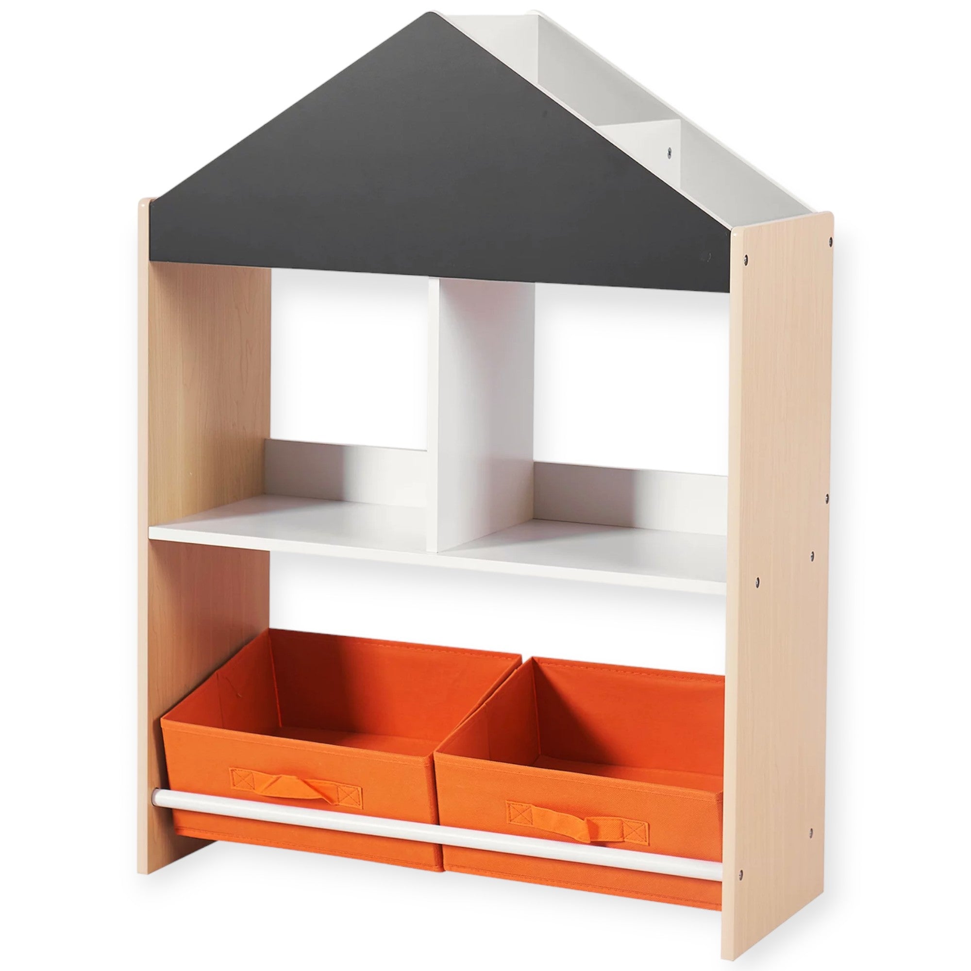 Children’s Cabinet GINGER HOME, Shelf for Toys and Books with Black Writing Board, House, Wood