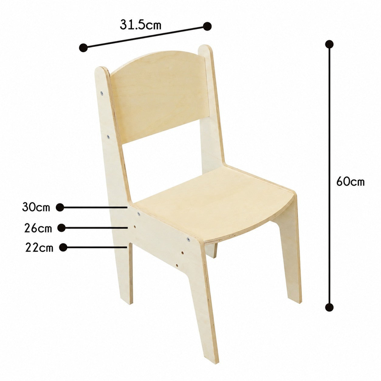 GINGER HOME Children's Wooden Desk with Adjustable Chair and Organizer, Montessori Drawing Table, Educational Set for Children, Natural Wood, 77x50x52 cm