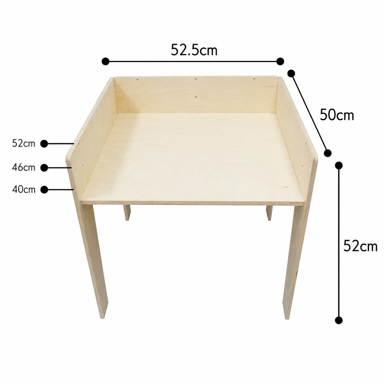 GINGER HOME Children's Wooden Desk with Adjustable Chair and Organizer, Montessori Drawing Table, Educational Set for Children, Natural Wood, 77x50x52 cm