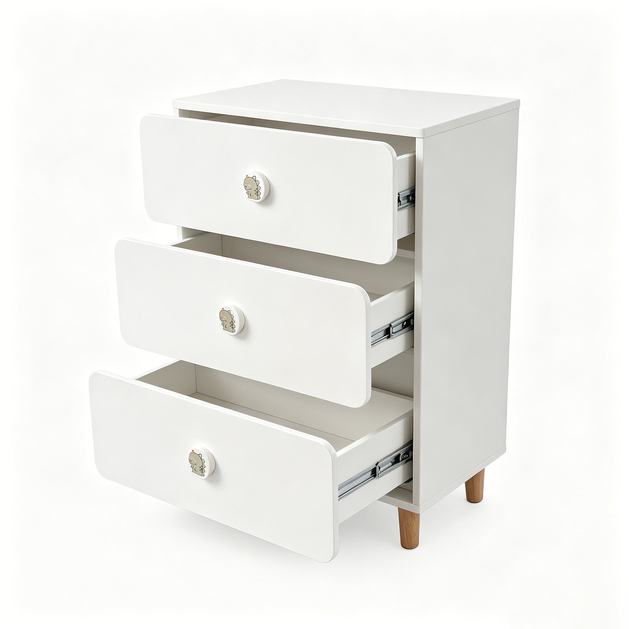 Children's Combined Bed GINGER HOME DINO with Shelves, Wardrobe, Chest of Drawers and Mattress Frame, 90x200 cm