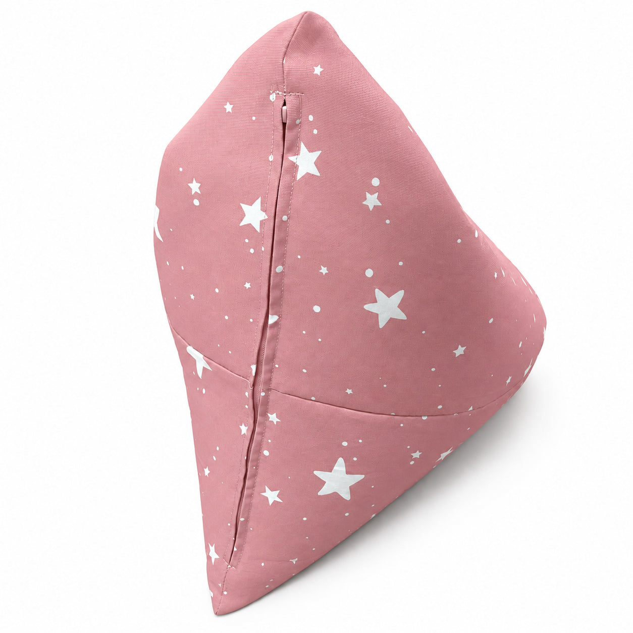 Children's Pouf Lounger GINGER HOME Little Stars, 100% Cotton, Pink Barbaron with Stars, 127x81x76 cm