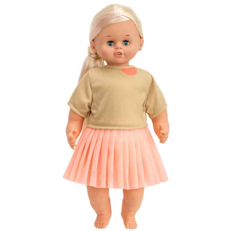 Talking doll with blond hair 45 cm.