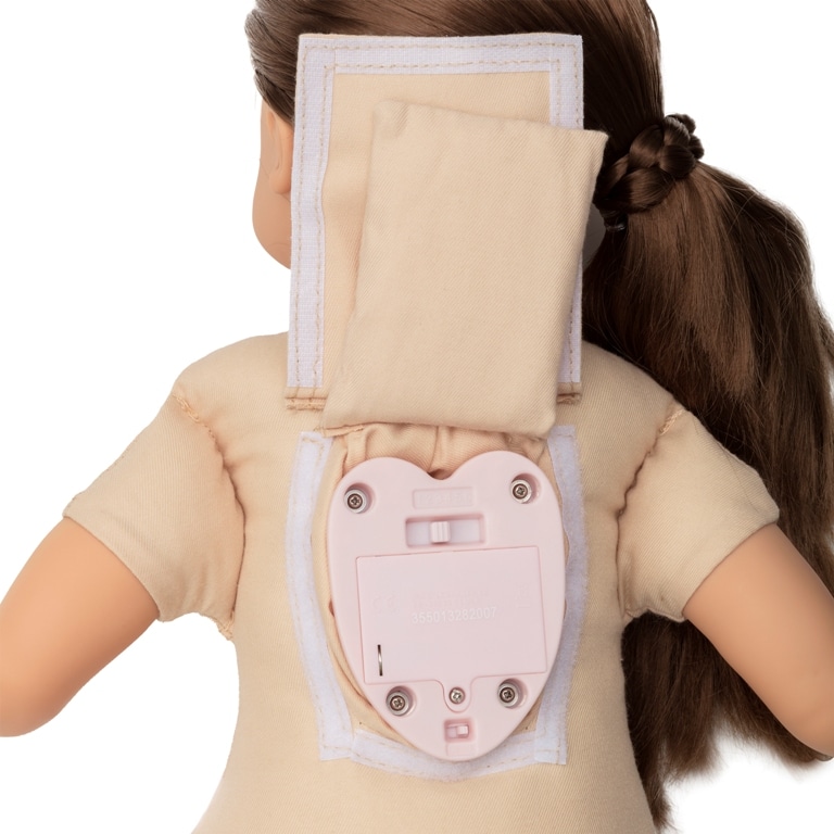 Talking doll with blond hair 45 cm.