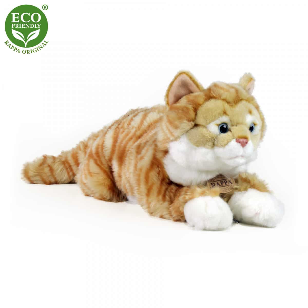 Плюшена Рижава таби котка лежаща 40 см.