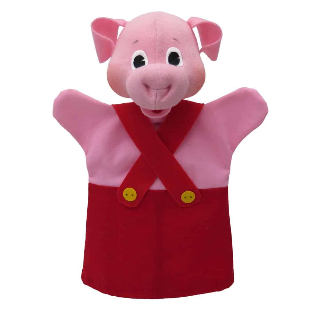 Puppet for theater Piggy red 26 cm.
