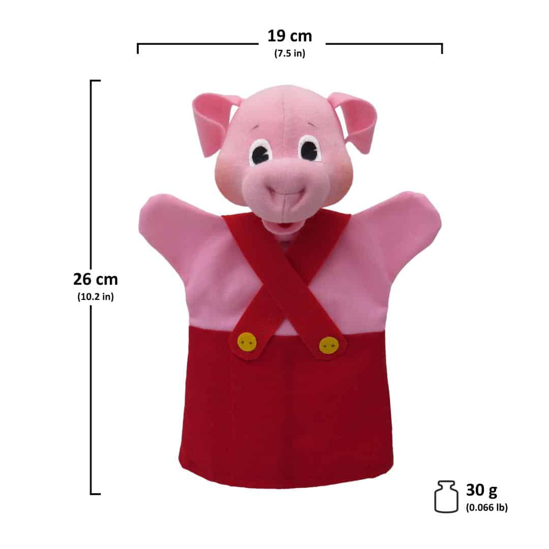 Puppet for theater Piggy red 26 cm.