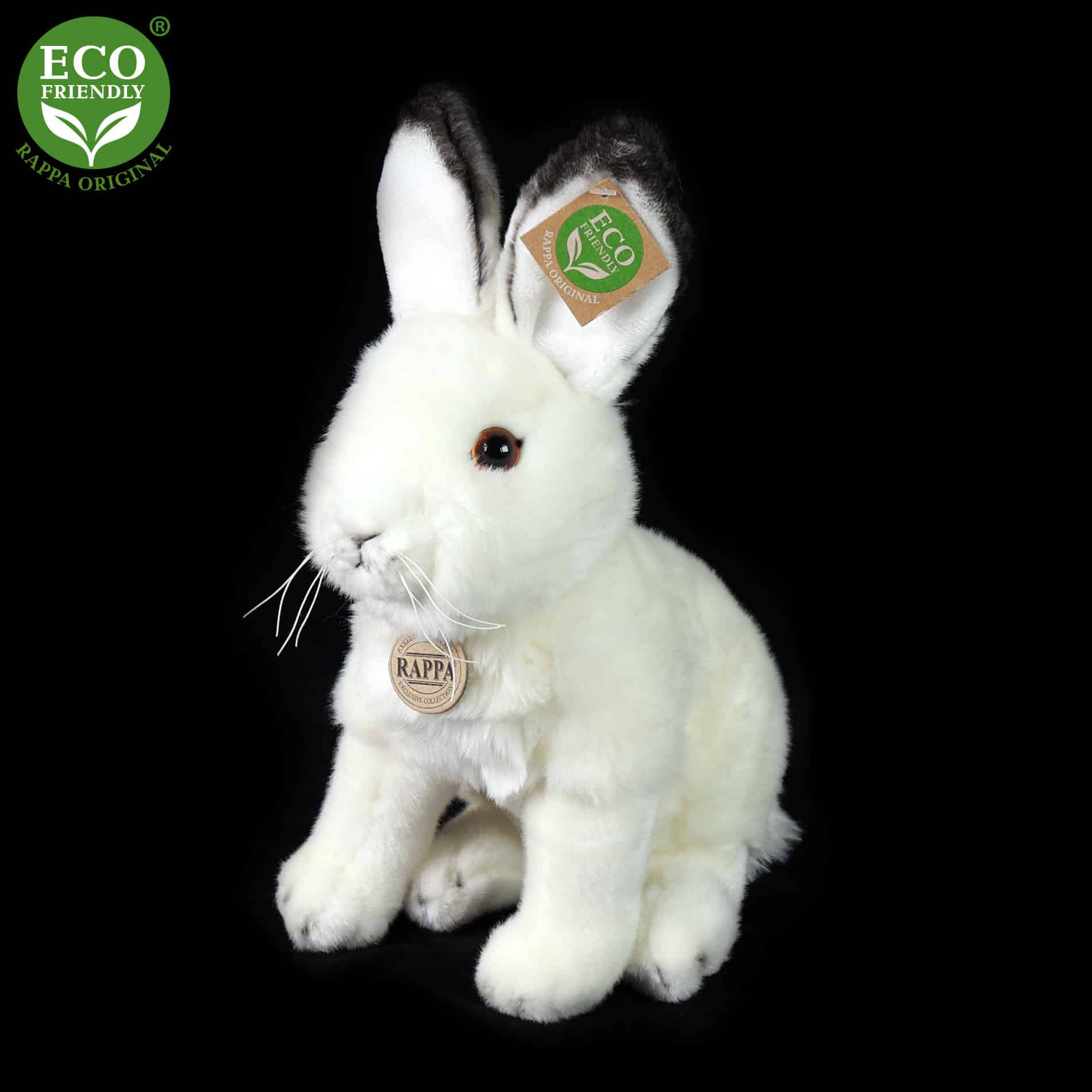 Плюшен Бял заек седящ 30 см.