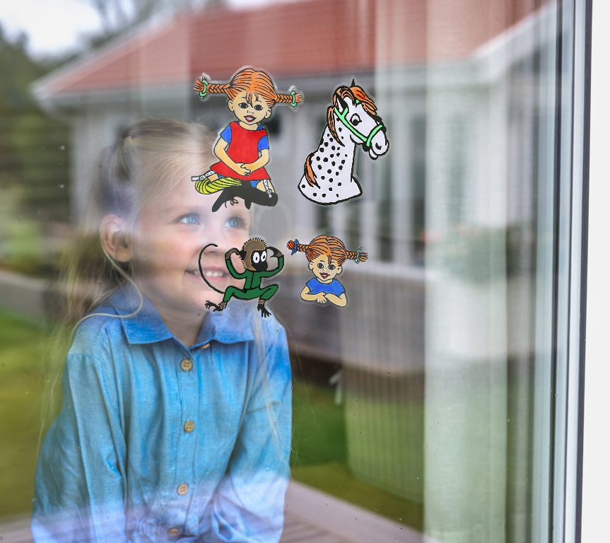 Window pictures Pippi Longstocking