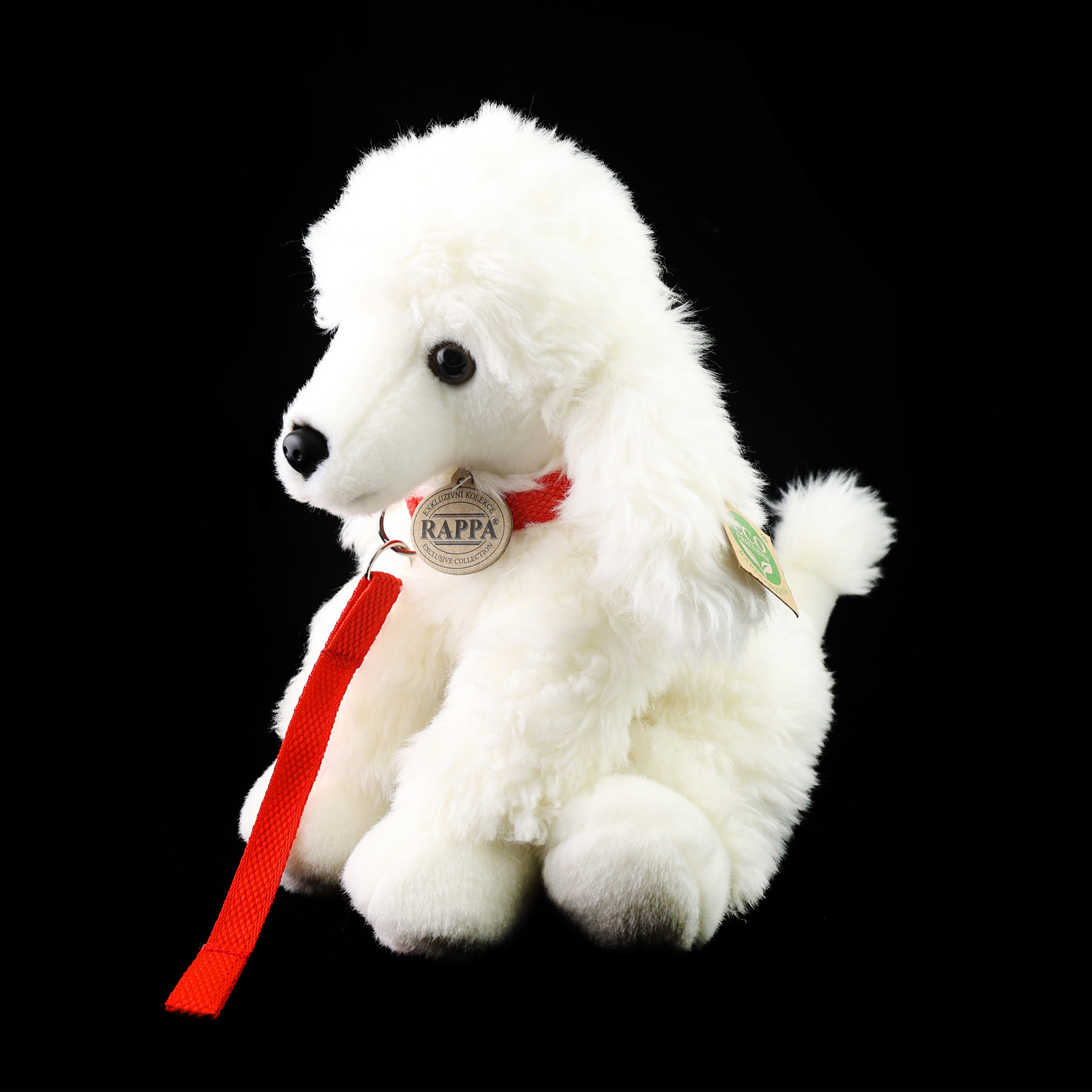 Plush Poodle Dog with leash 28 cm.
