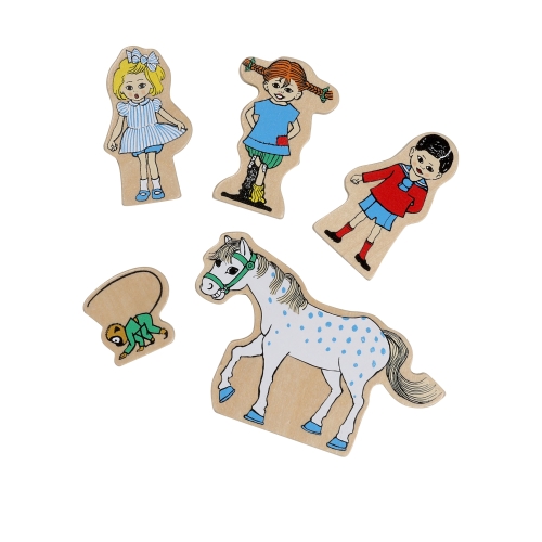 Set of wooden figures Pippi Longstocking