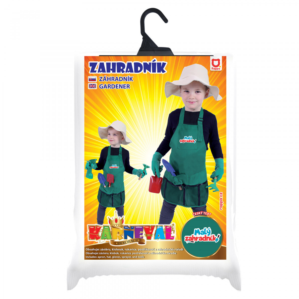 Gardener theater set - apron, hat, gloves, sprayer and tools