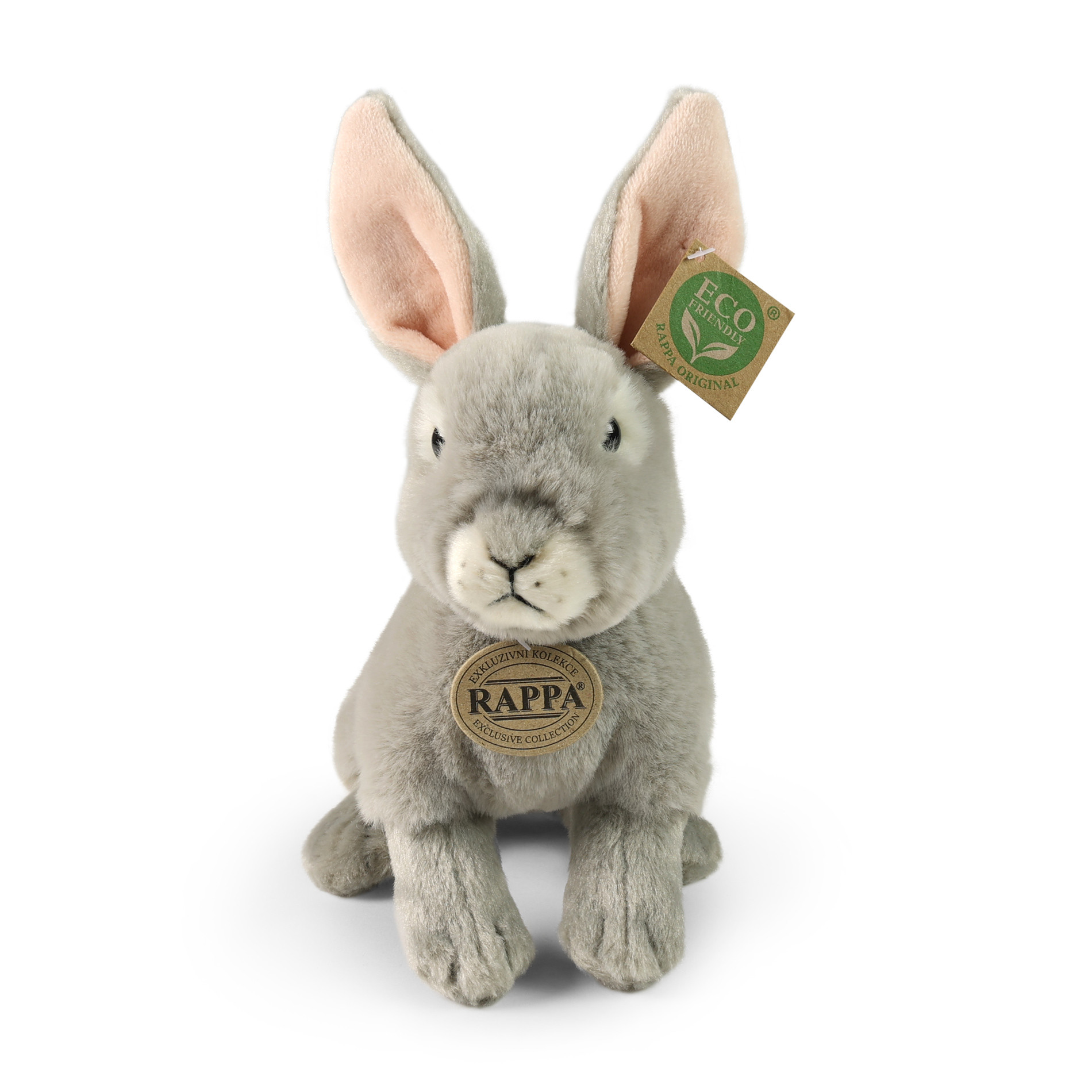 Plush Gray Bunny Sitting 23 cm. Soft Collection series