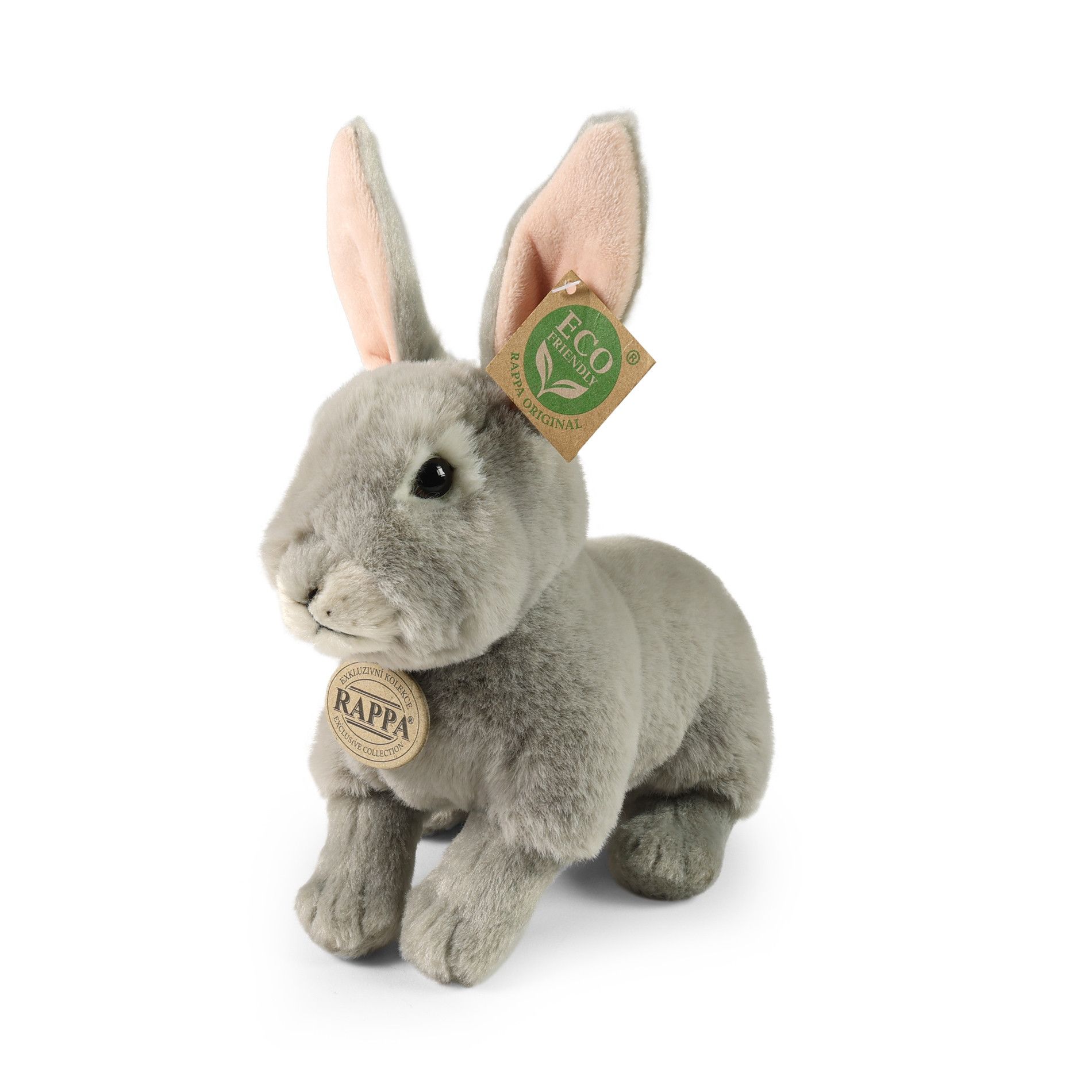 Plush Gray Bunny Sitting 23 cm. Soft Collection series
